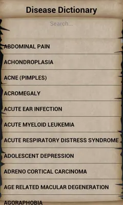 Disease Dictionary android App screenshot 1